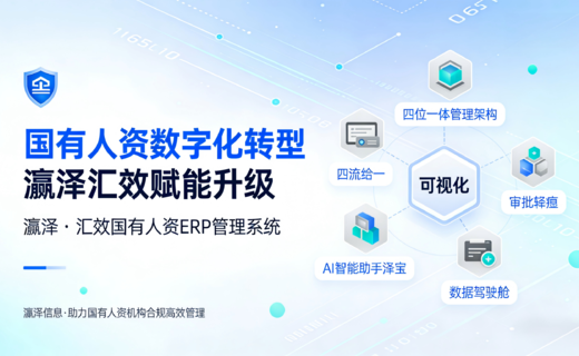 国有人资机构数字化转型再添利器:瀛泽信息推出“汇效”ERP管理系统
